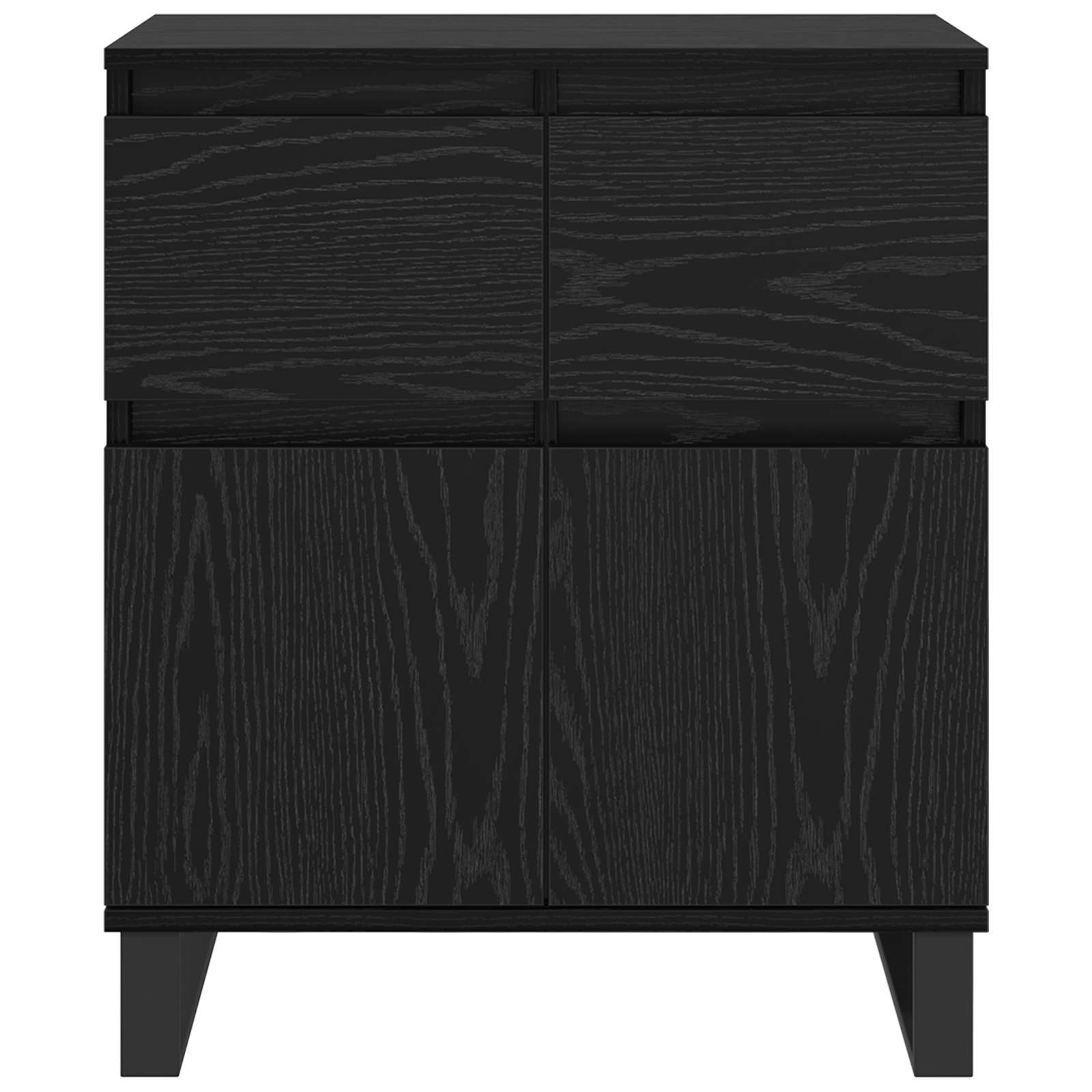 Sideboard Schwarz Eichen-Optik 60 x 35 x 70 cm