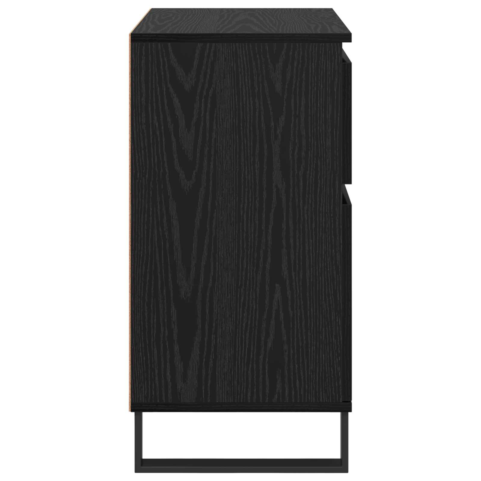 Sideboard Schwarz Eichen-Optik 60 x 35 x 70 cm