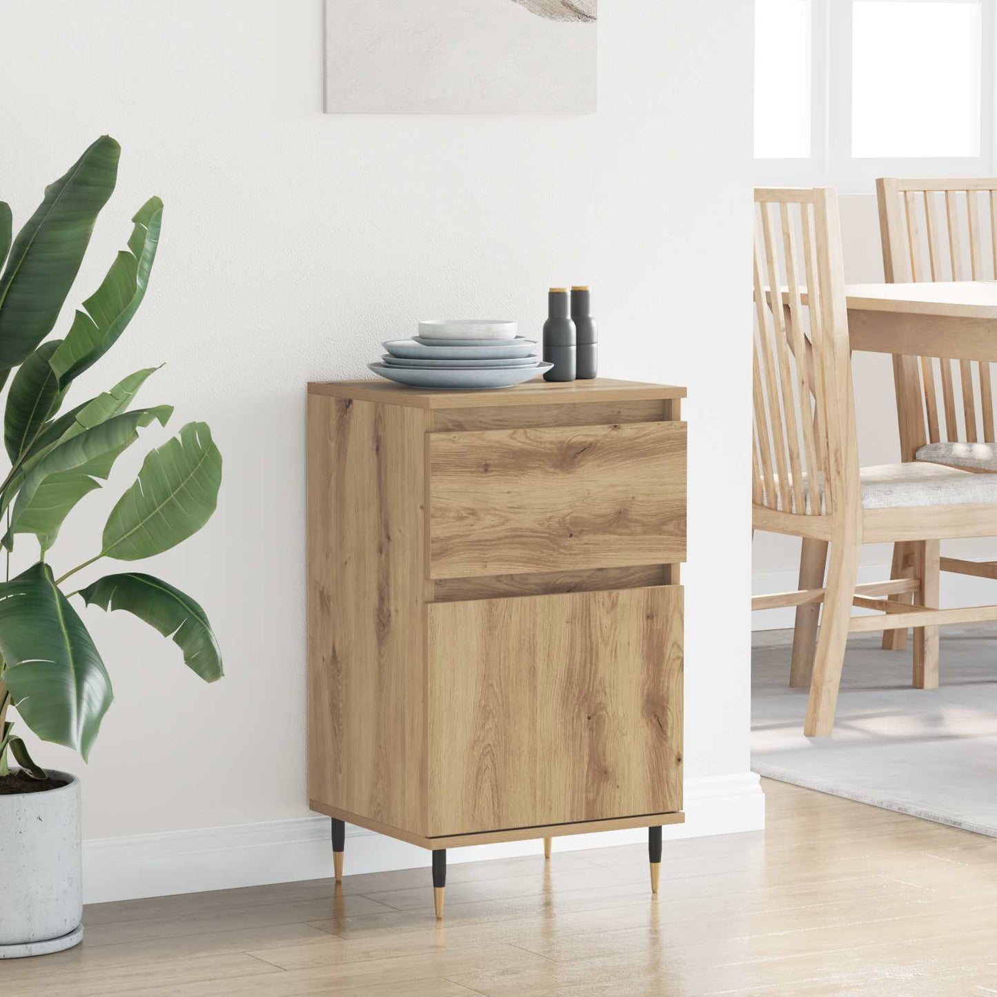 Sideboard Artisan-Eiche 40 x 35 x 70 cm Verbundholz und Eisen
