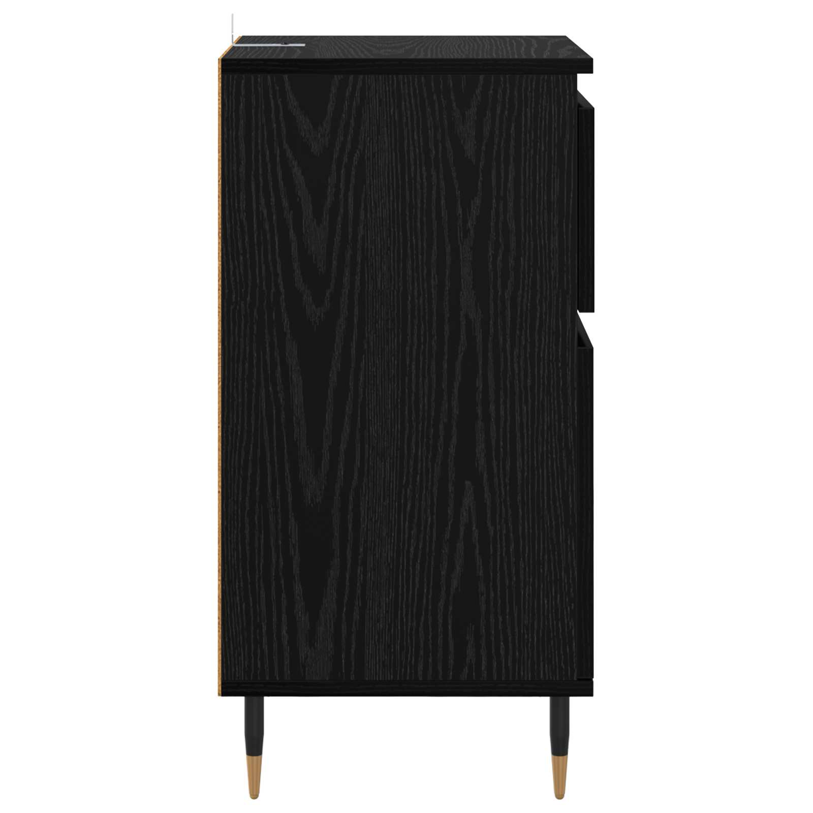 Sideboard mit Schubladen Schwarz Eichen-Optik 40 x 35 x 70 cm