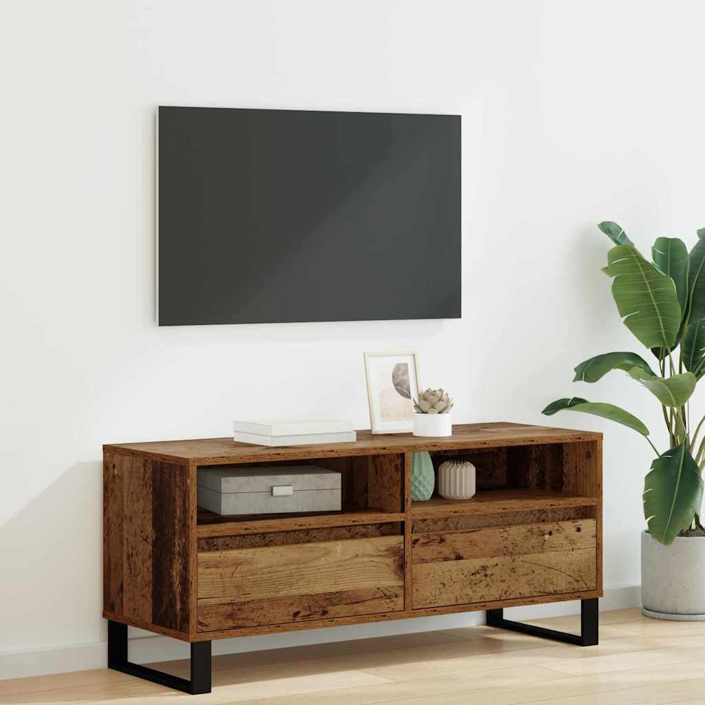 TV-Schränk Altholz 100 x 34,5 x 44,5 cm Verbundholz und Eisen