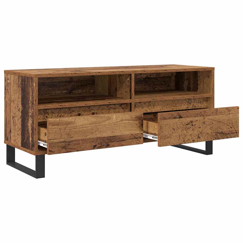 TV-Schränk Altholz 100 x 34,5 x 44,5 cm Verbundholz und Eisen