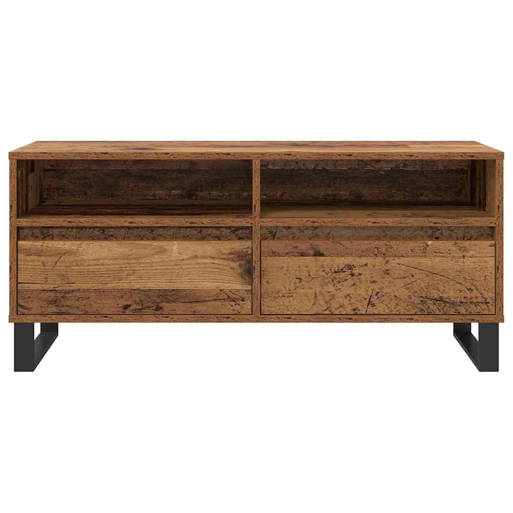 TV-Schränk Altholz 100 x 34,5 x 44,5 cm Verbundholz und Eisen