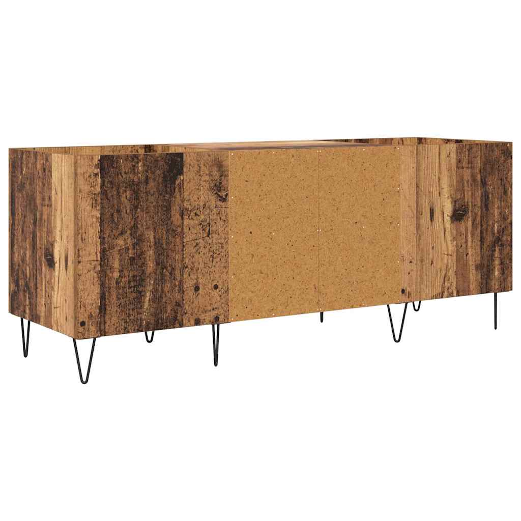 Schallplattenschrank mit Regal mit Tür Altholz 121 x 38 x 48 cm