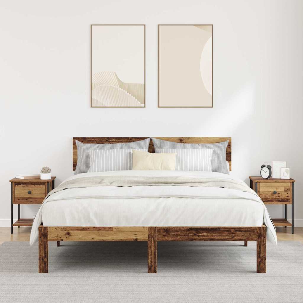 Nachttisch 2 Stk. Altholz 34 x 35,5 x 45 cm Holzwerkstoff