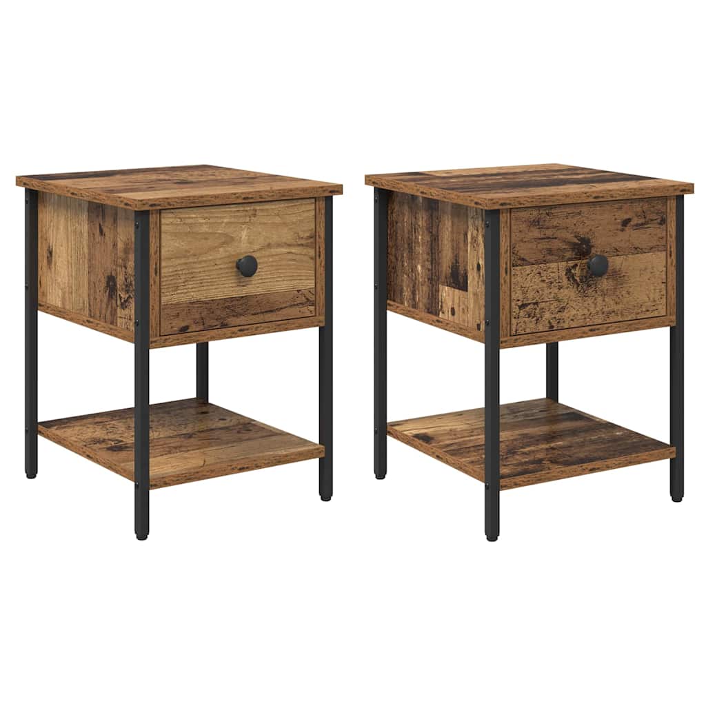 Nachttisch 2 Stk. Altholz 34 x 35,5 x 45 cm Holzwerkstoff