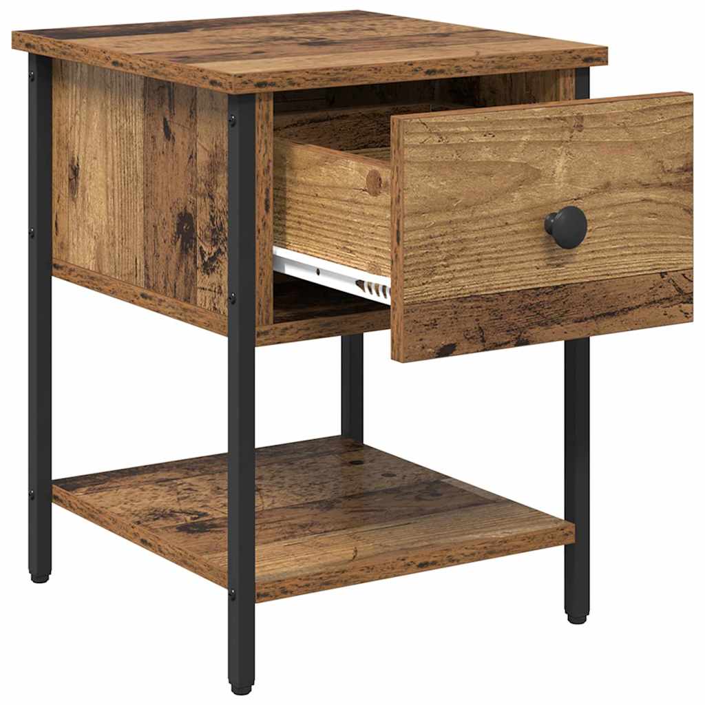 Nachttisch 2 Stk. Altholz 34 x 35,5 x 45 cm Holzwerkstoff