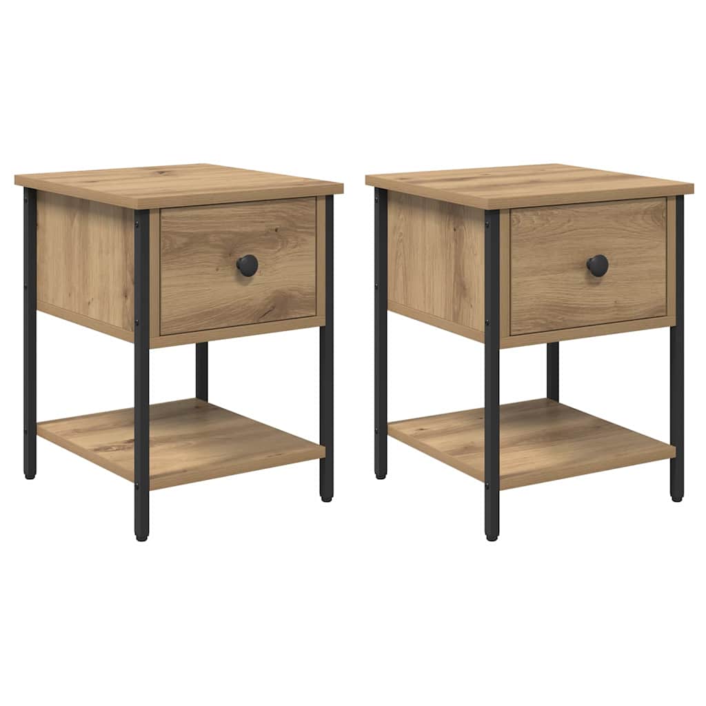 Nachttisch 2 Stk. Artisan-Eiche 34 x 35,5 x 45 cm Holzwerkstoff