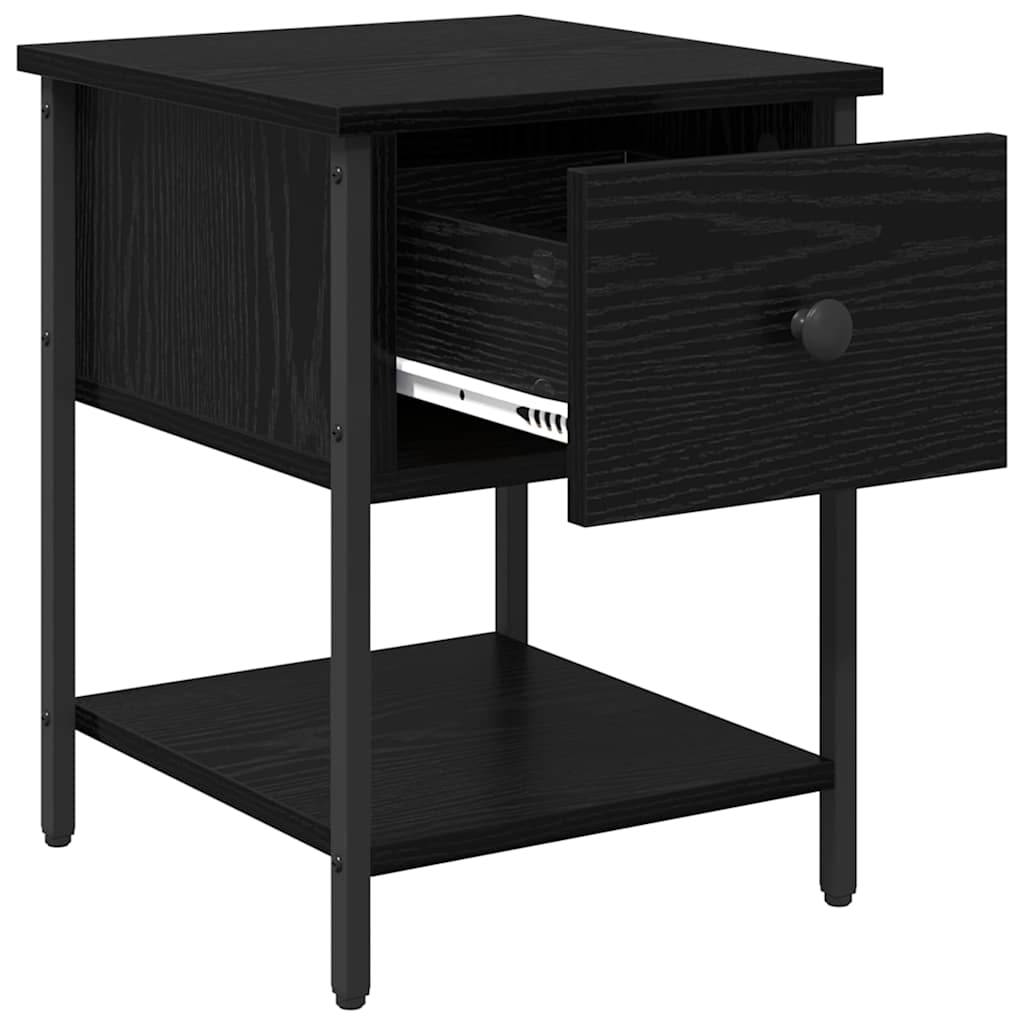 Nachttisch 2 Stk. Schwarz Eichen-Optik 34 x 35,5 x 45 cm