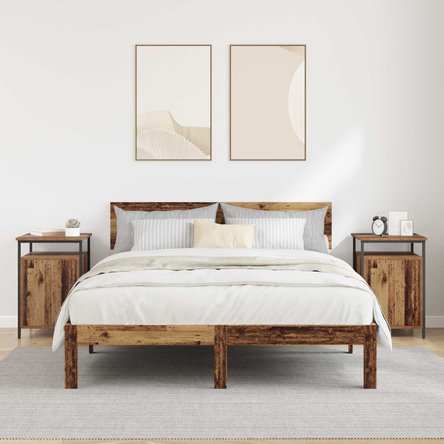 Nachttisch 2 Stk. Altholz 40 x 42 x 60cm Holzwerkstoff