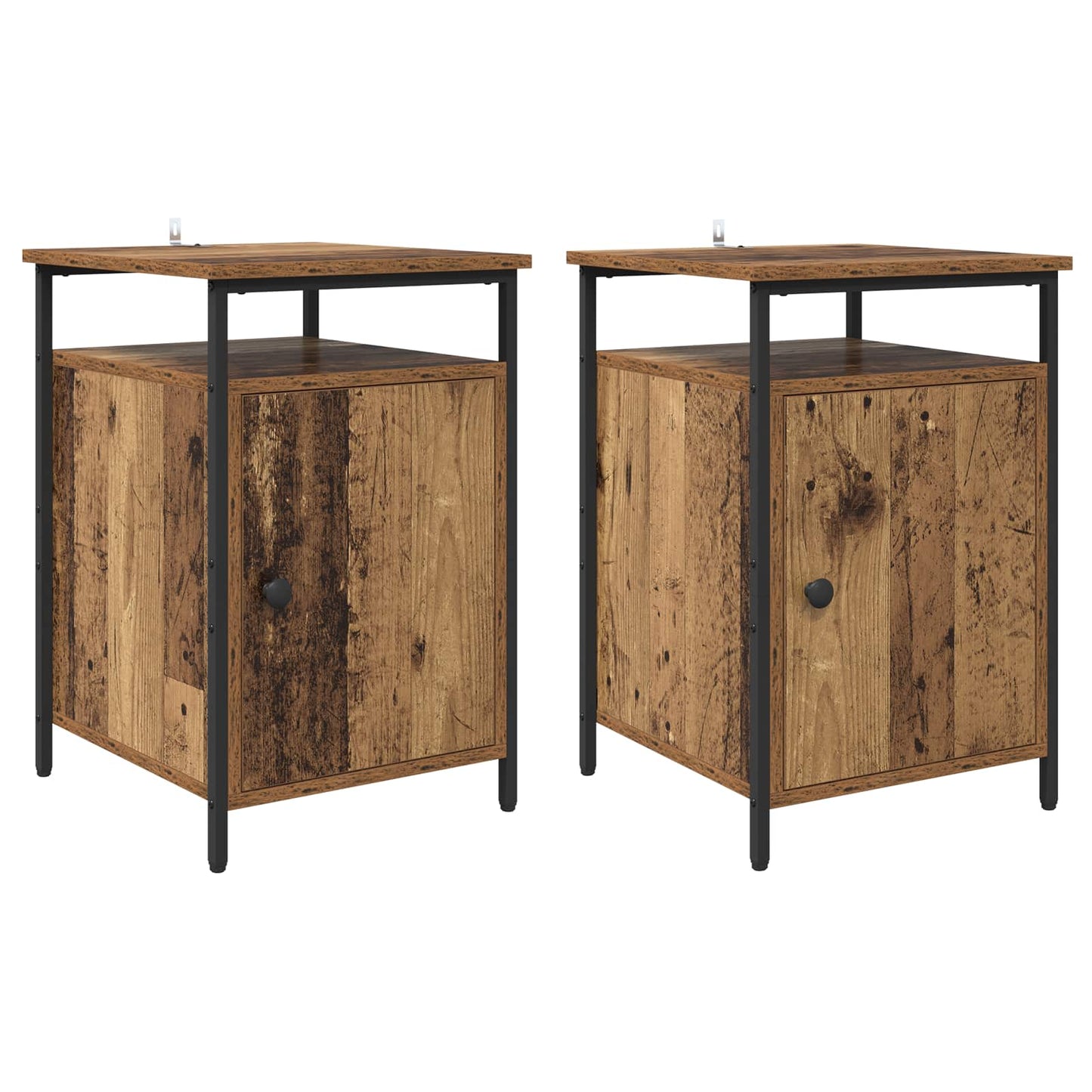 Nachttisch 2 Stk. Altholz 40 x 42 x 60cm Holzwerkstoff