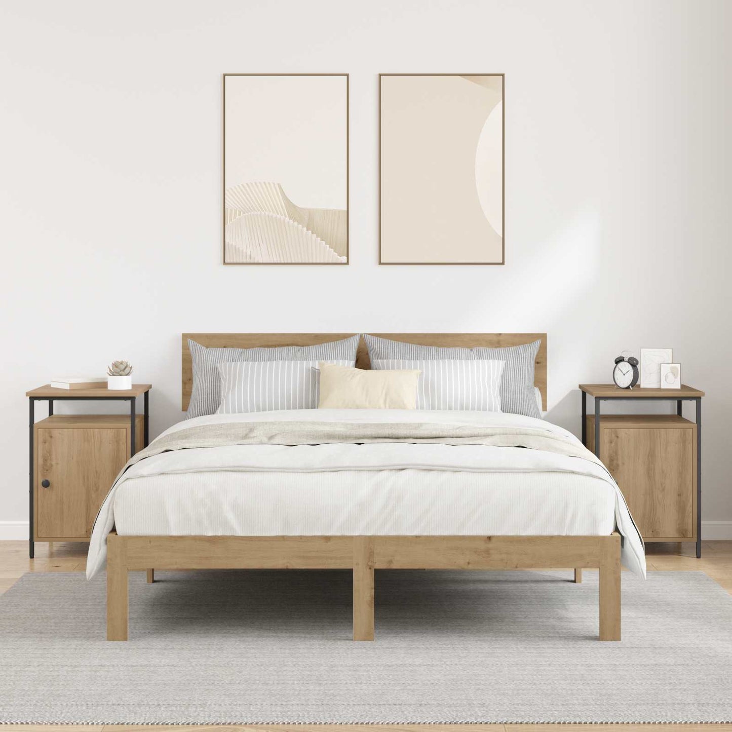 Nachttisch 2 Stk. Artisan-Eiche 40 x 42 x 60cm Holzwerkstoff