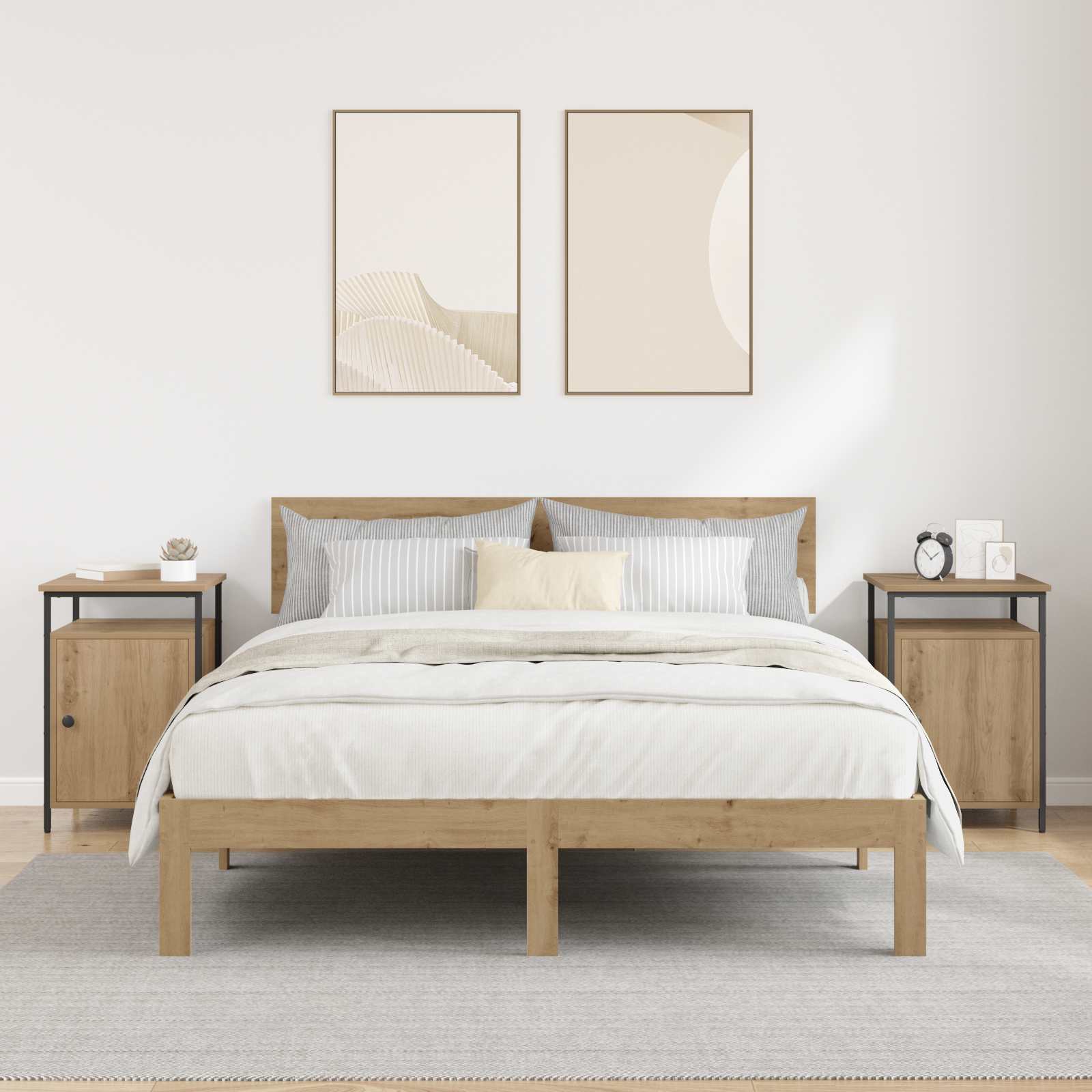 Nachttisch 2 Stk. Artisan-Eiche 40 x 42 x 60cm Holzwerkstoff
