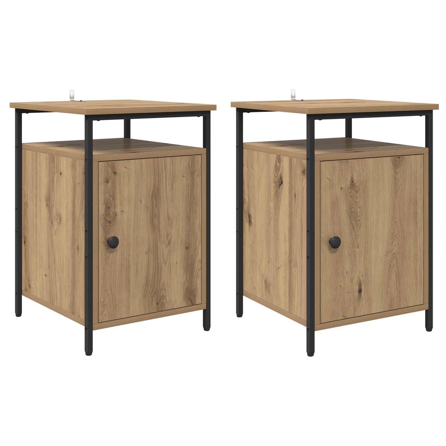 Nachttisch 2 Stk. Artisan-Eiche 40 x 42 x 60cm Holzwerkstoff