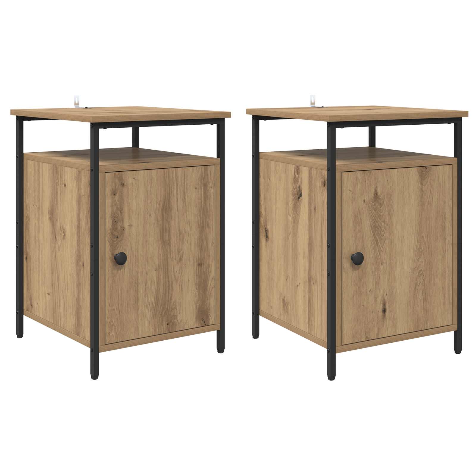 Nachttisch 2 Stk. Artisan-Eiche 40 x 42 x 60cm Holzwerkstoff