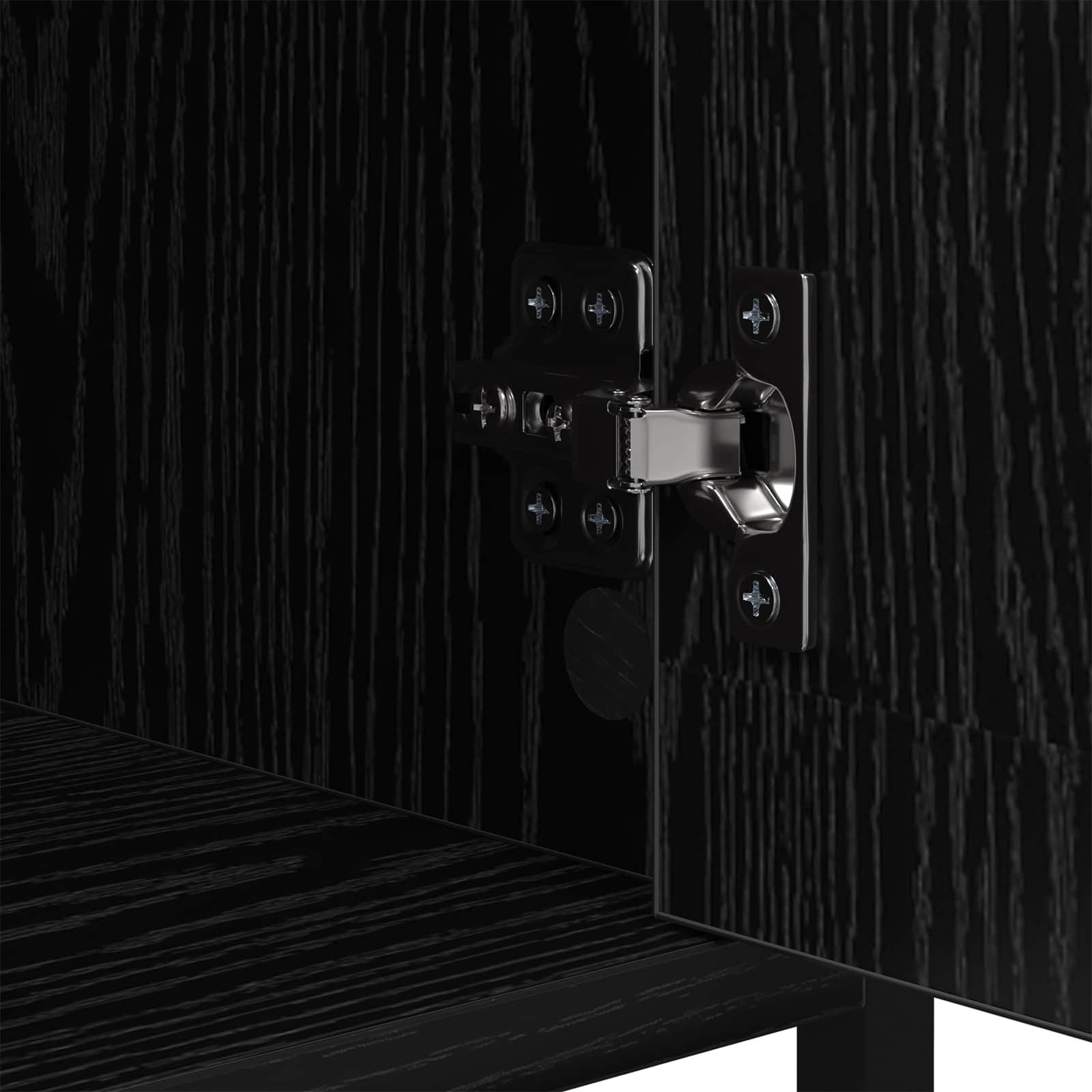 Nachttisch Schwarz Eichen-Optik 40 x 42 x 60cm Holzwerkstoff