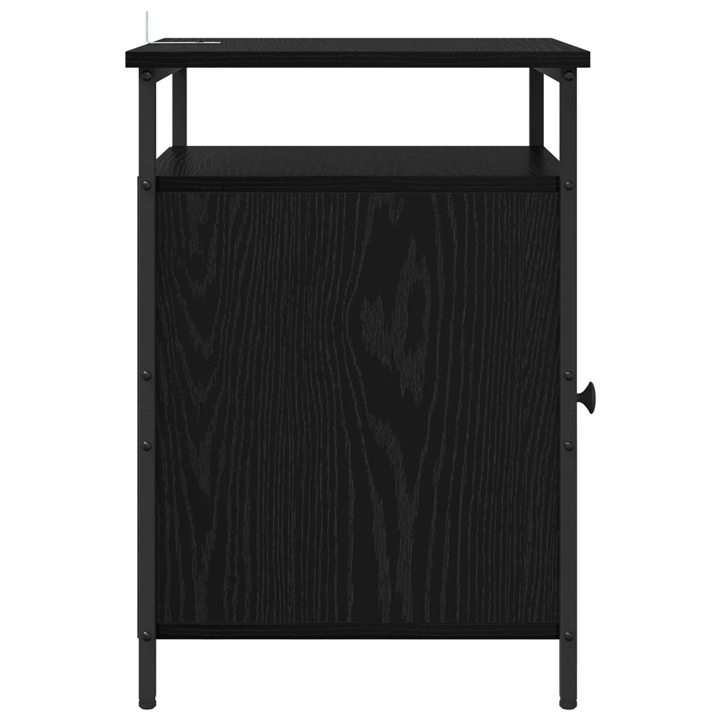 Nachttisch Schwarz Eichen-Optik 40 x 42 x 60cm Holzwerkstoff