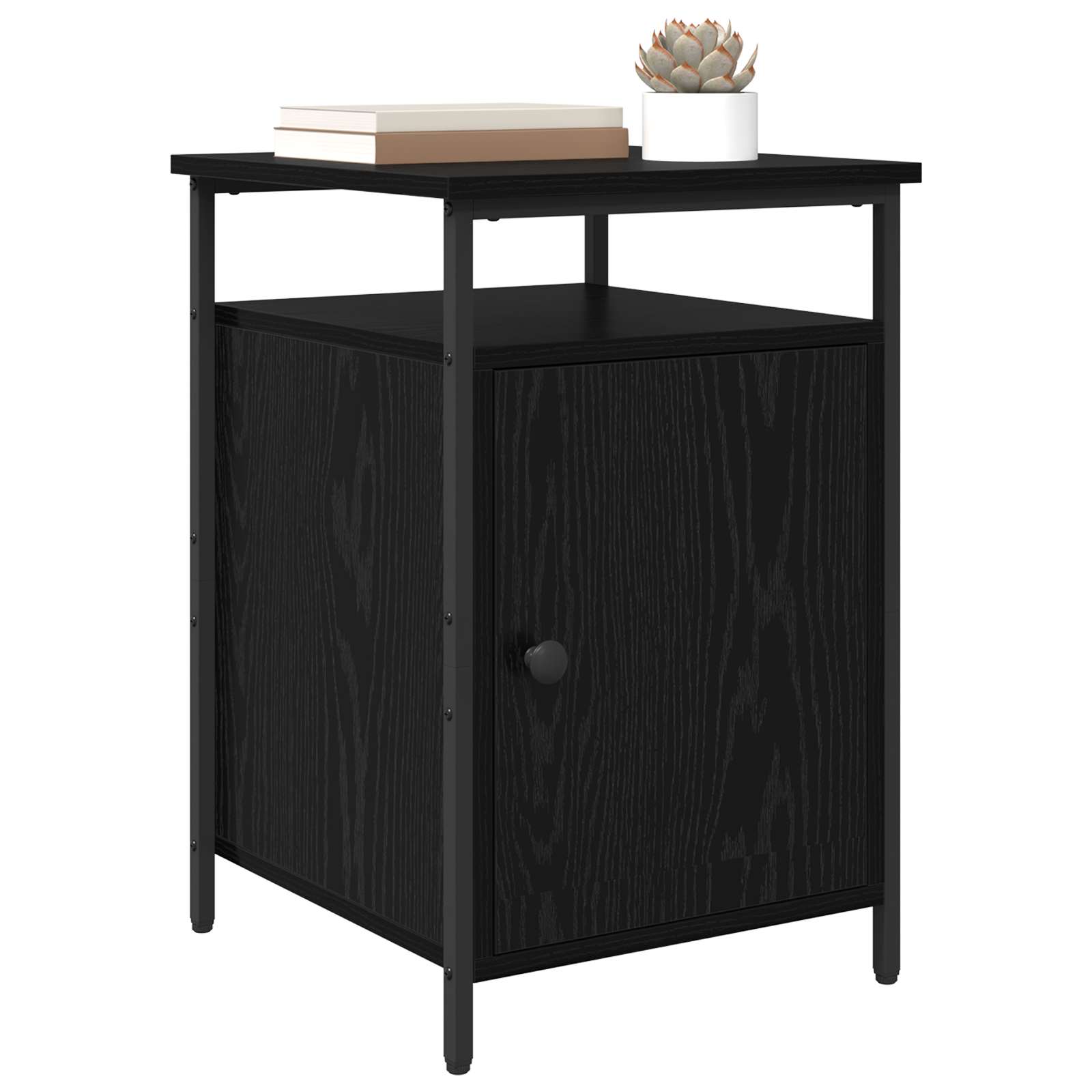 Nachttisch 2 Stk. Schwarz Eichen-Optik 40 x 42 x 60cm