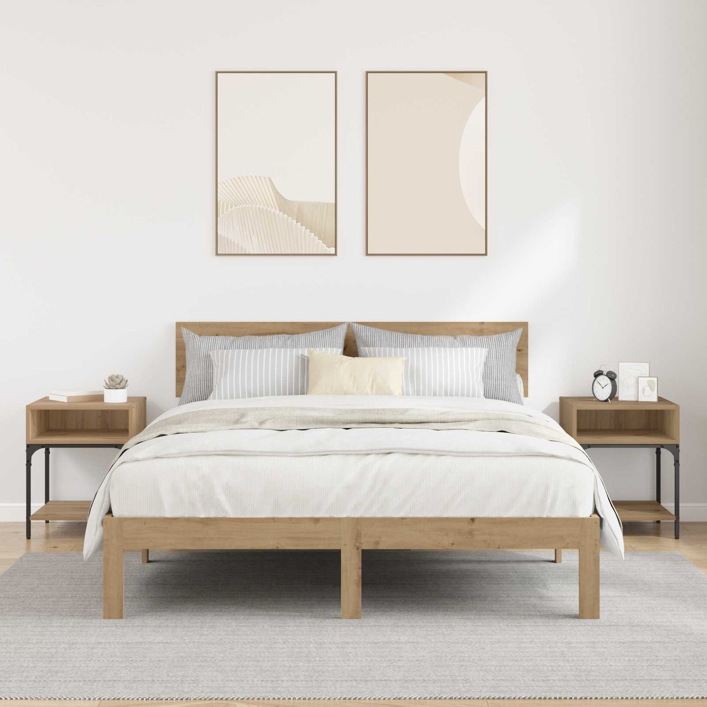 Nachttisch 2 stk. Artisan-Eiche 40 x 40 x 50 cm Holzwerkstoff