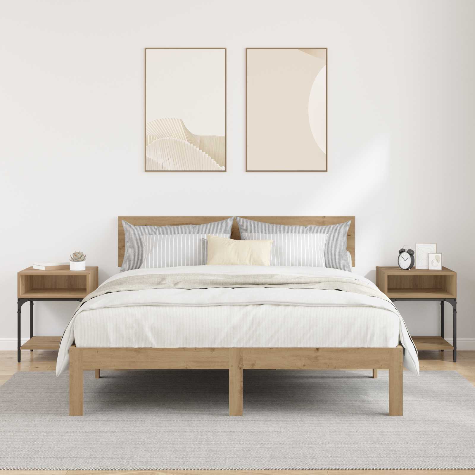 Nachttisch 2 stk. Artisan-Eiche 40 x 40 x 50 cm Holzwerkstoff