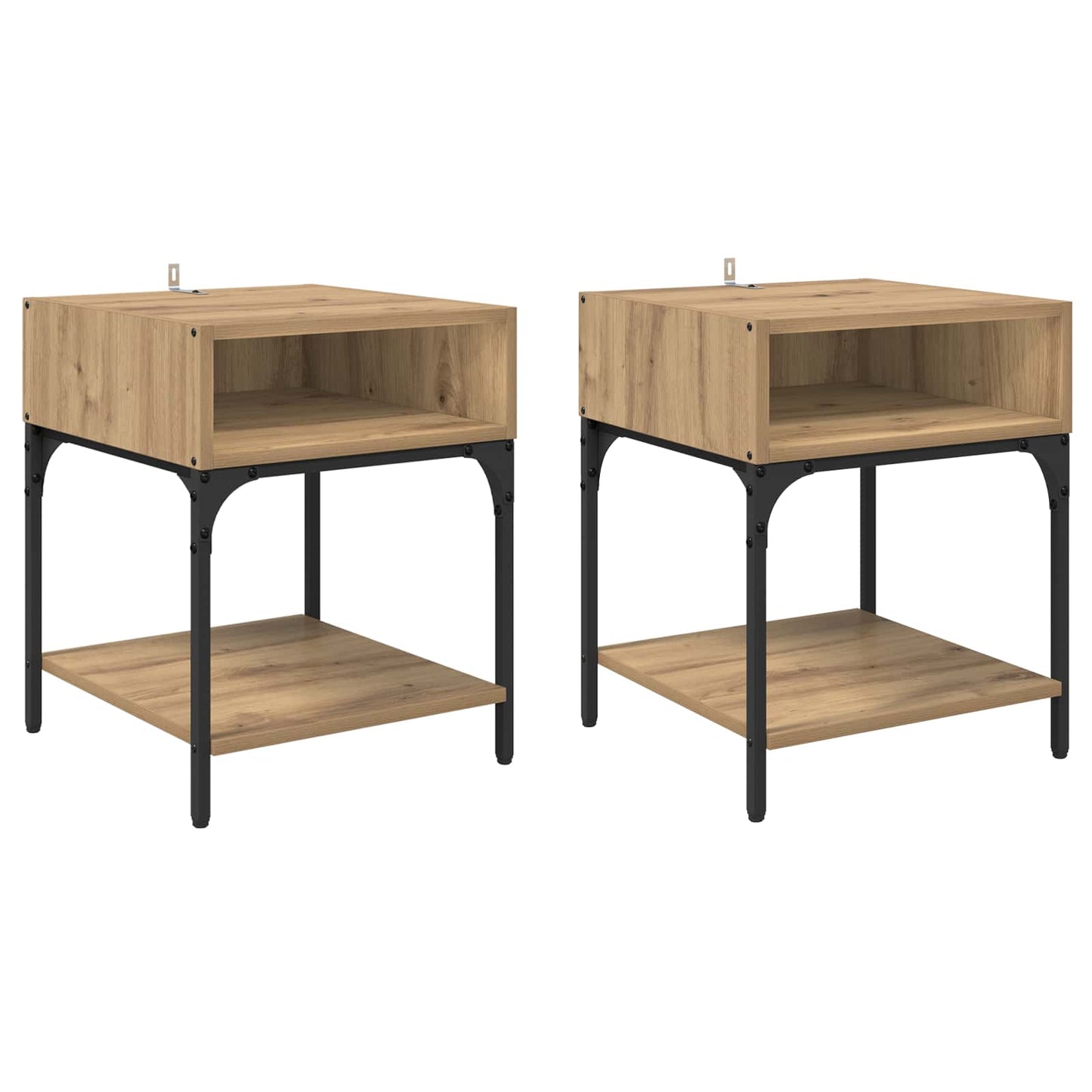 Nachttisch 2 stk. Artisan-Eiche 40 x 40 x 50 cm Holzwerkstoff
