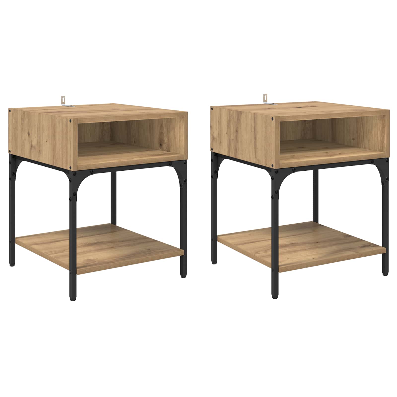 Nachttisch 2 stk. Artisan-Eiche 40 x 40 x 50 cm Holzwerkstoff