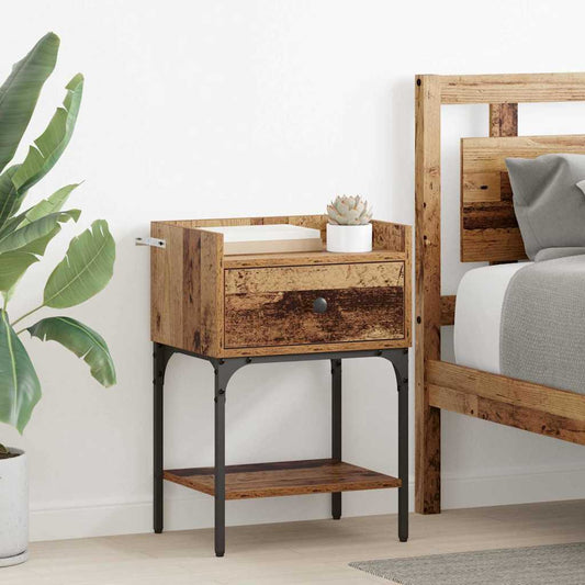 Nachttisch mit Schubladen Altholz 40 x 29 x 60 cm Holzwerkstoff