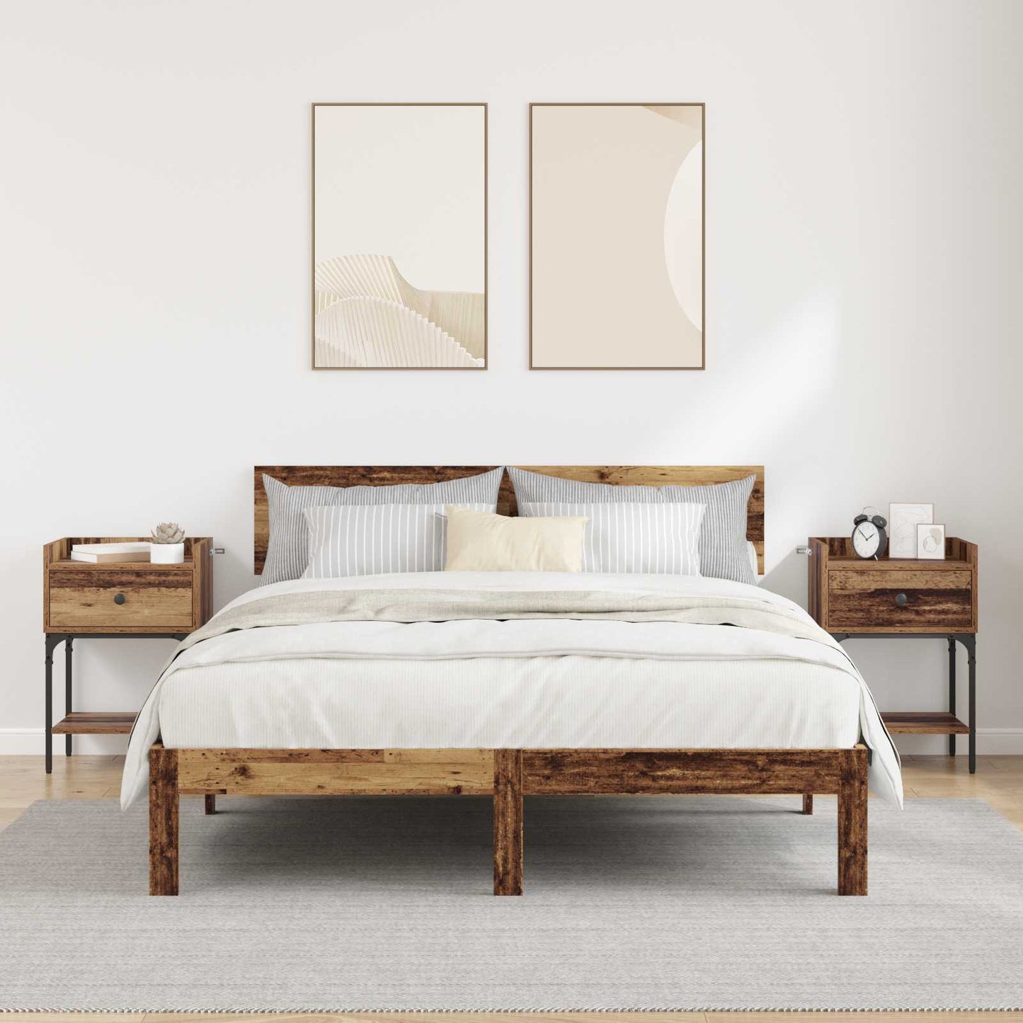 Nachttisch 2 Stk. Altholz 40 x 29 x 60 cm Holzwerkstoff