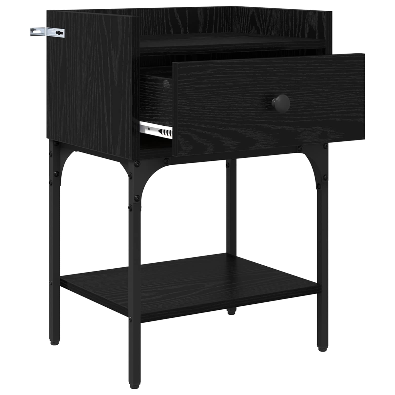 Nachttisch Schwarz Eichen-Optik 40 x 29 x 60 cm Holzwerkstoff
