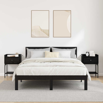 Nachttisch 2 Stk. Schwarz Eichen-Optik 40 x 29 x 60 cm