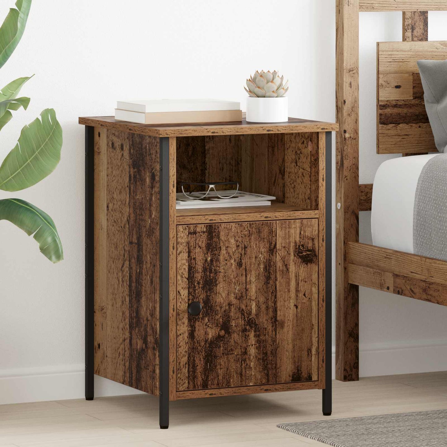 Nachttisch 2 Stk. Altholz 40 x 42 x 60 cm Holzwerkstoff