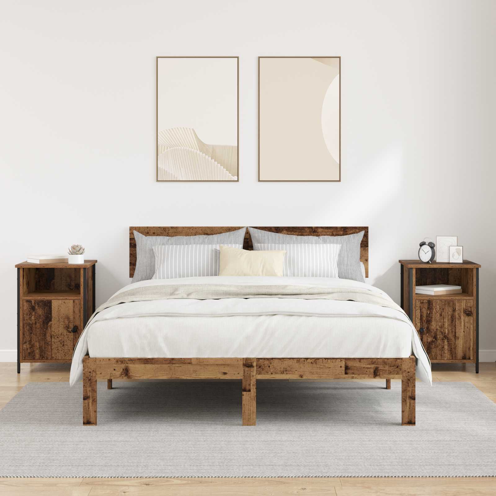 Nachttisch 2 Stk. Altholz 40 x 42 x 60 cm Holzwerkstoff