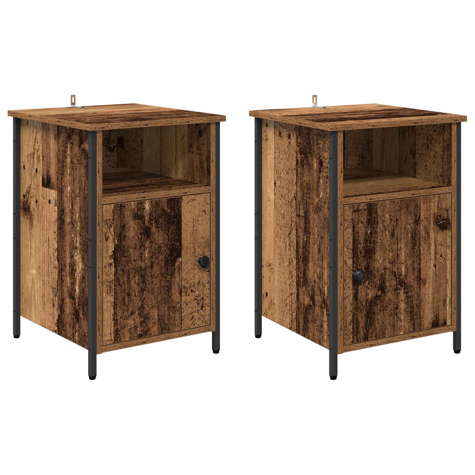 Nachttisch 2 Stk. Altholz 40 x 42 x 60 cm Holzwerkstoff