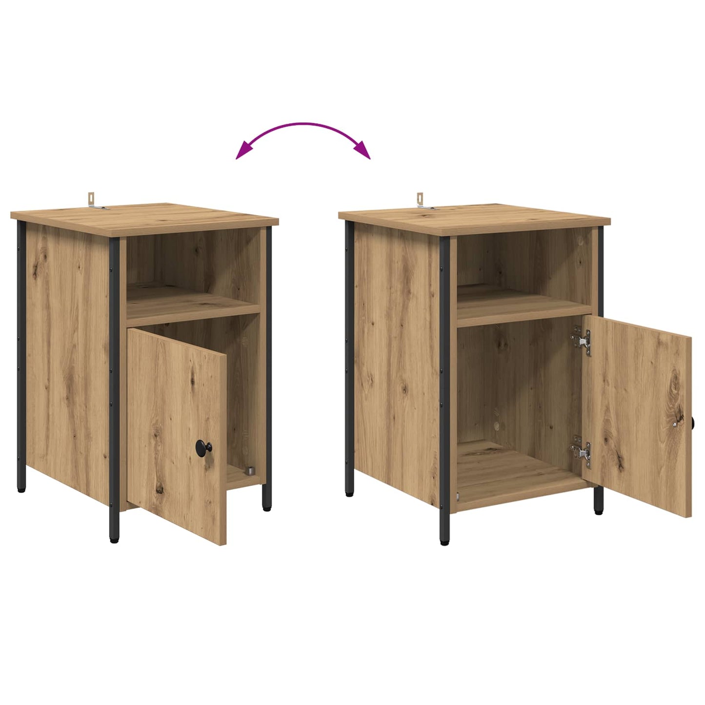 Nachttisch 2 Stk. Artisan-Eiche 40 x 42 x 60 cm Holzwerkstoff