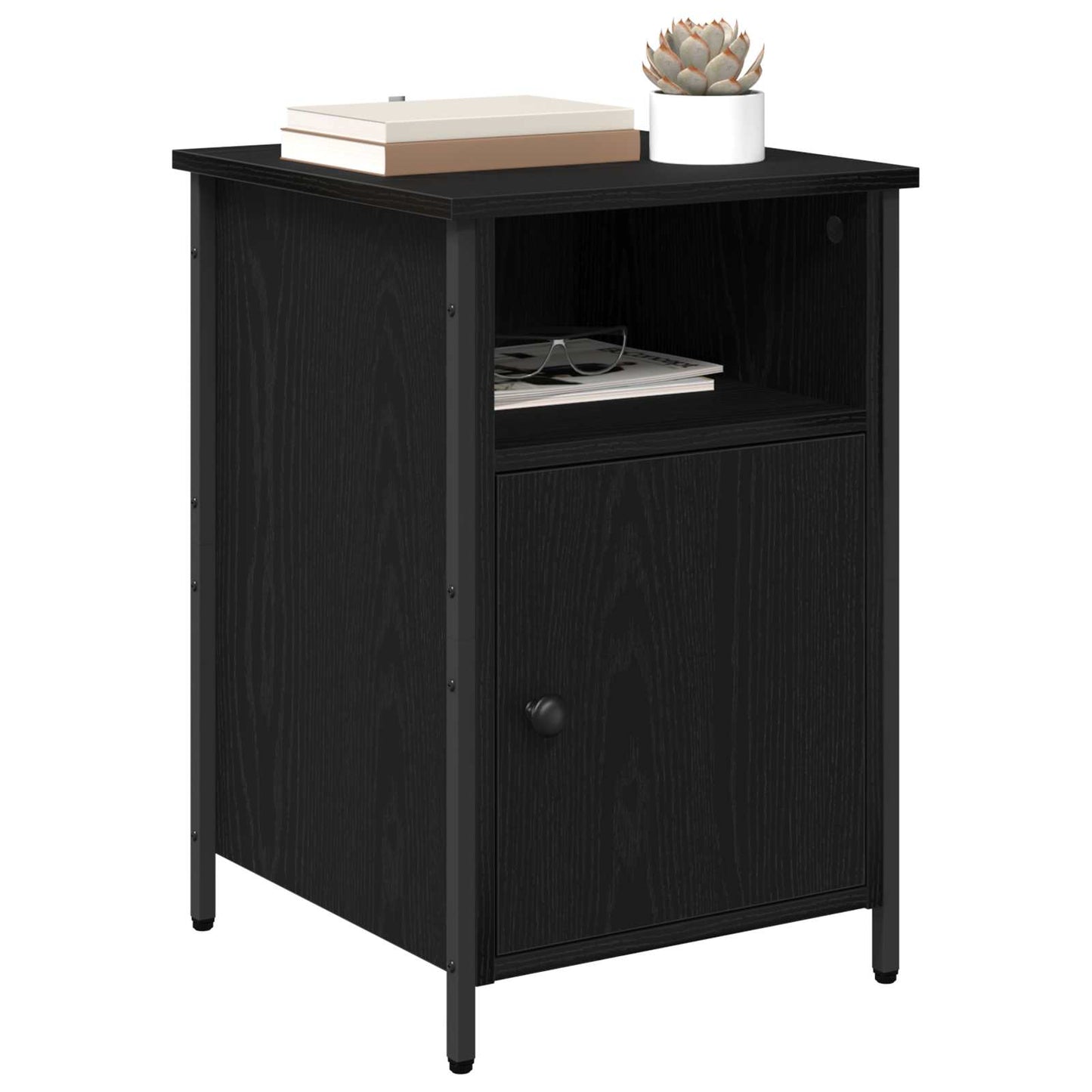 Nachttisch 2 Stk. Schwarz Eichen-Optik 40 x 42 x 60 cm