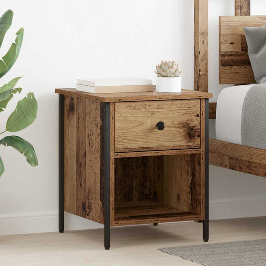 Nachttisch mit Schubladen Altholz 40 x 42 x 50 cm Holzwerkstoff