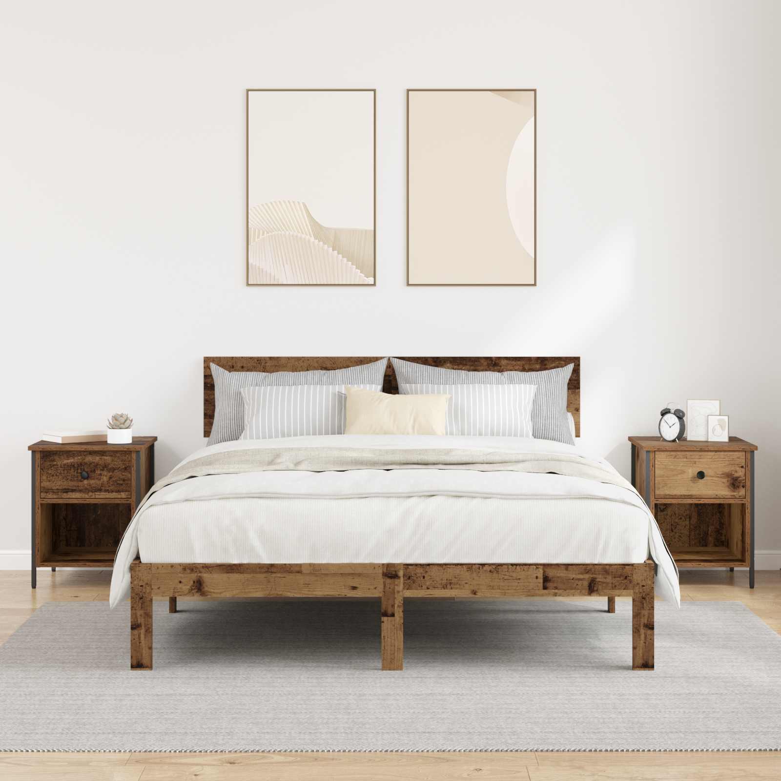 Nachttisch 2 stk. Altholz 40 x 42 x 50 cm Holzwerkstoff