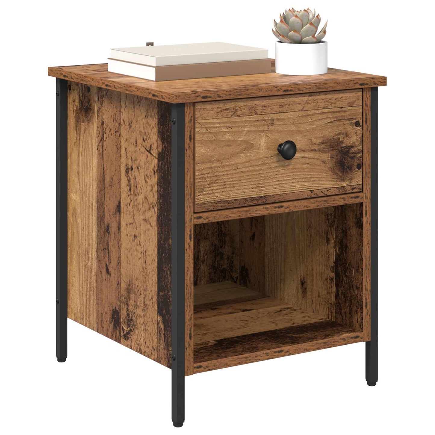 Nachttisch 2 stk. Altholz 40 x 42 x 50 cm Holzwerkstoff