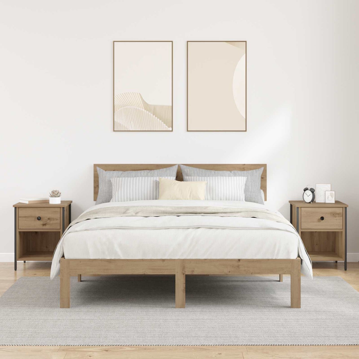 Nachttisch 2 stk. Artisan-Eiche 40 x 42 x 50 cm Holzwerkstoff