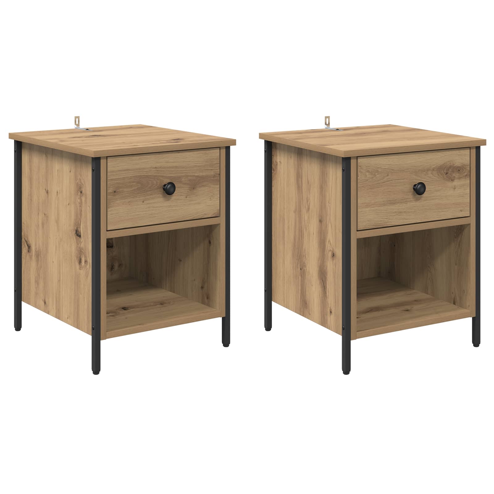 Nachttisch 2 stk. Artisan-Eiche 40 x 42 x 50 cm Holzwerkstoff