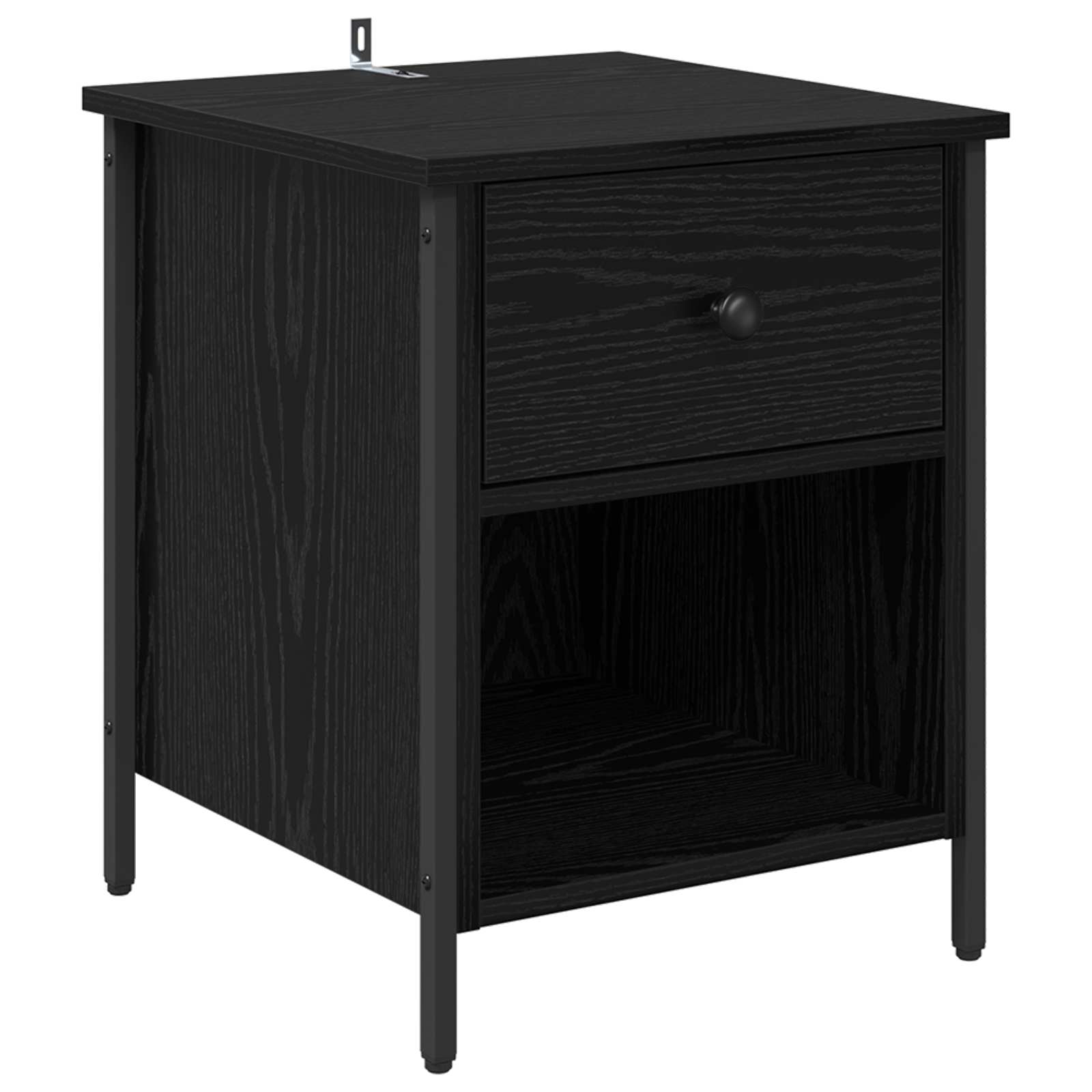 Nachttisch Schwarz Eichen-Optik 40 x 42 x 50 cm Holzwerkstoff