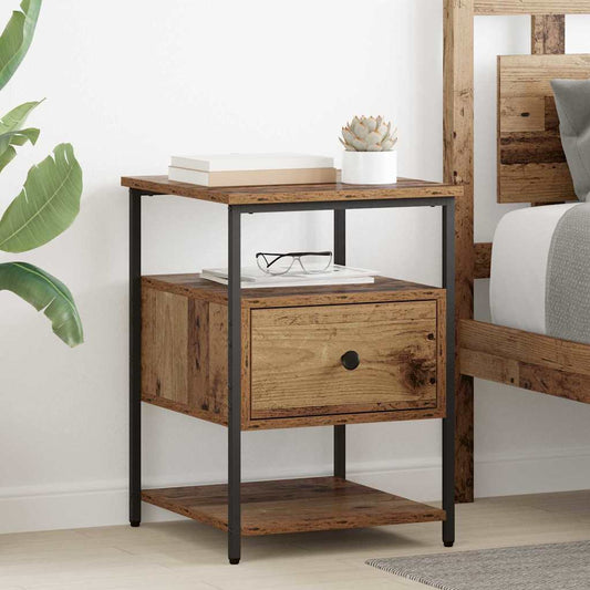 Nachttisch mit Schubladen Altholz 40 x 42 x 56 cm Holzwerkstoff