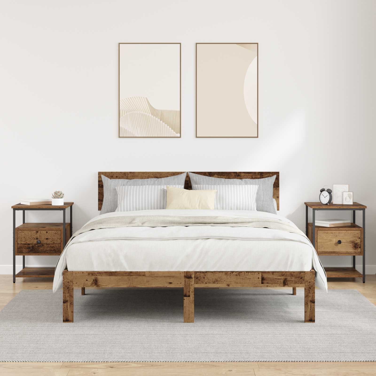 Nachttisch 2 Stk. Altholz 40 x 42 x 56 cm Holzwerkstoff