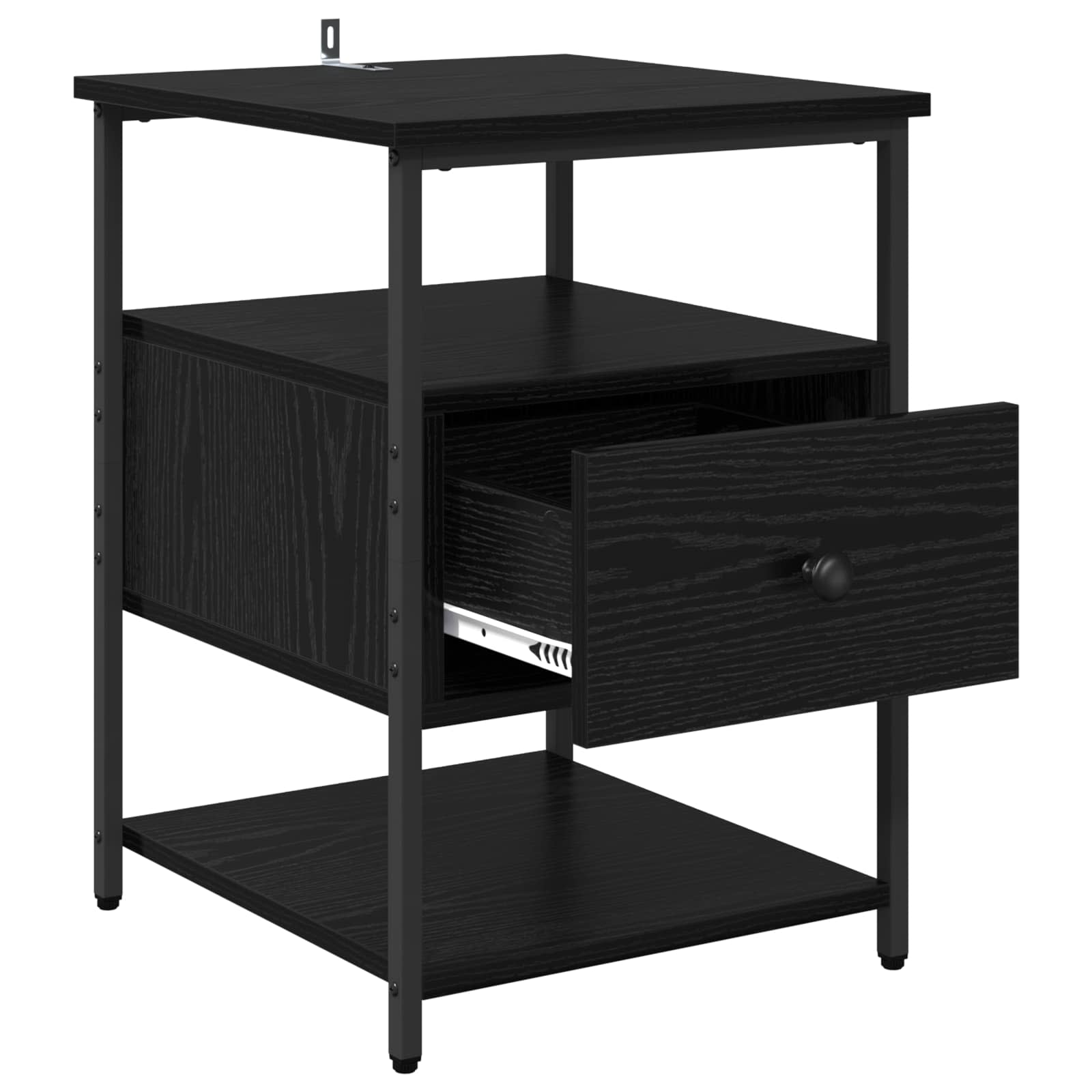 Nachttisch 2 Stk. Schwarz Eichen-Optik 40 x 42 x 56 cm