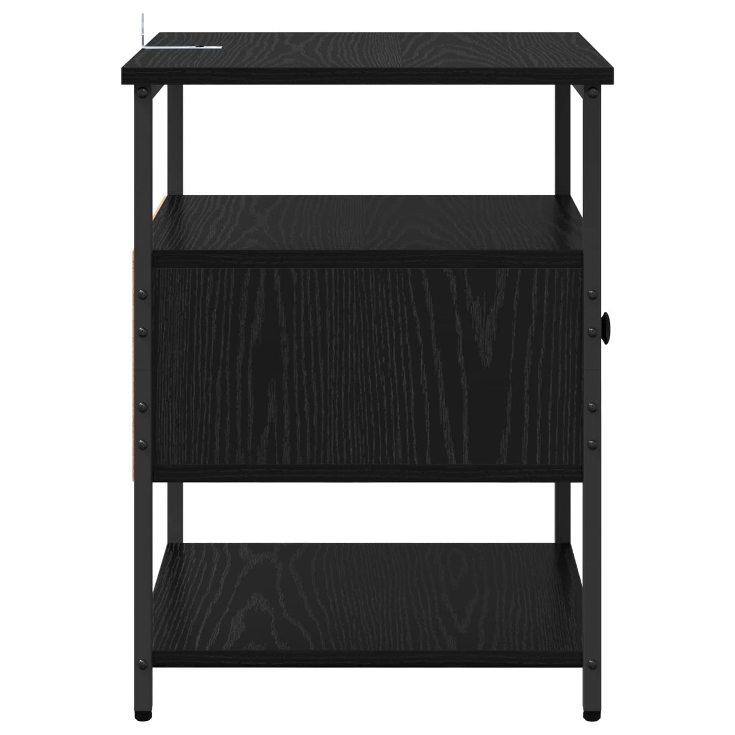 Nachttisch 2 Stk. Schwarz Eichen-Optik 40 x 42 x 56 cm