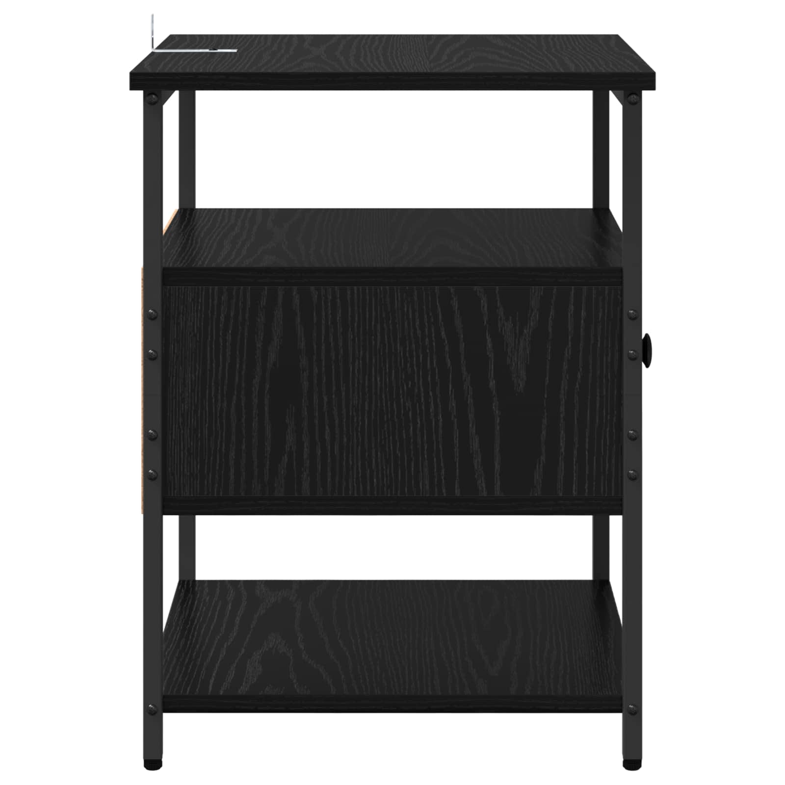 Nachttisch 2 Stk. Schwarz Eichen-Optik 40 x 42 x 56 cm