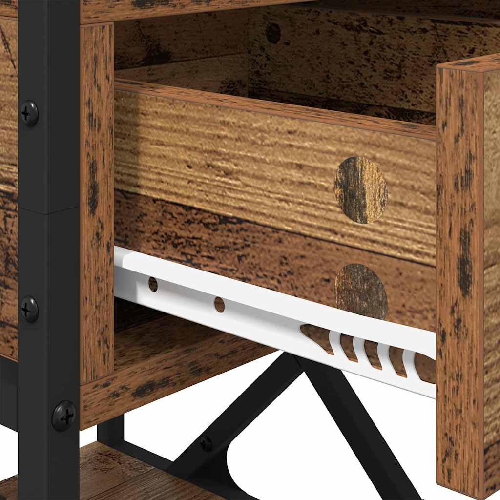 Nachttisch mit Schubladen Altholz 40 x 42 x 55 cm Holzwerkstoff
