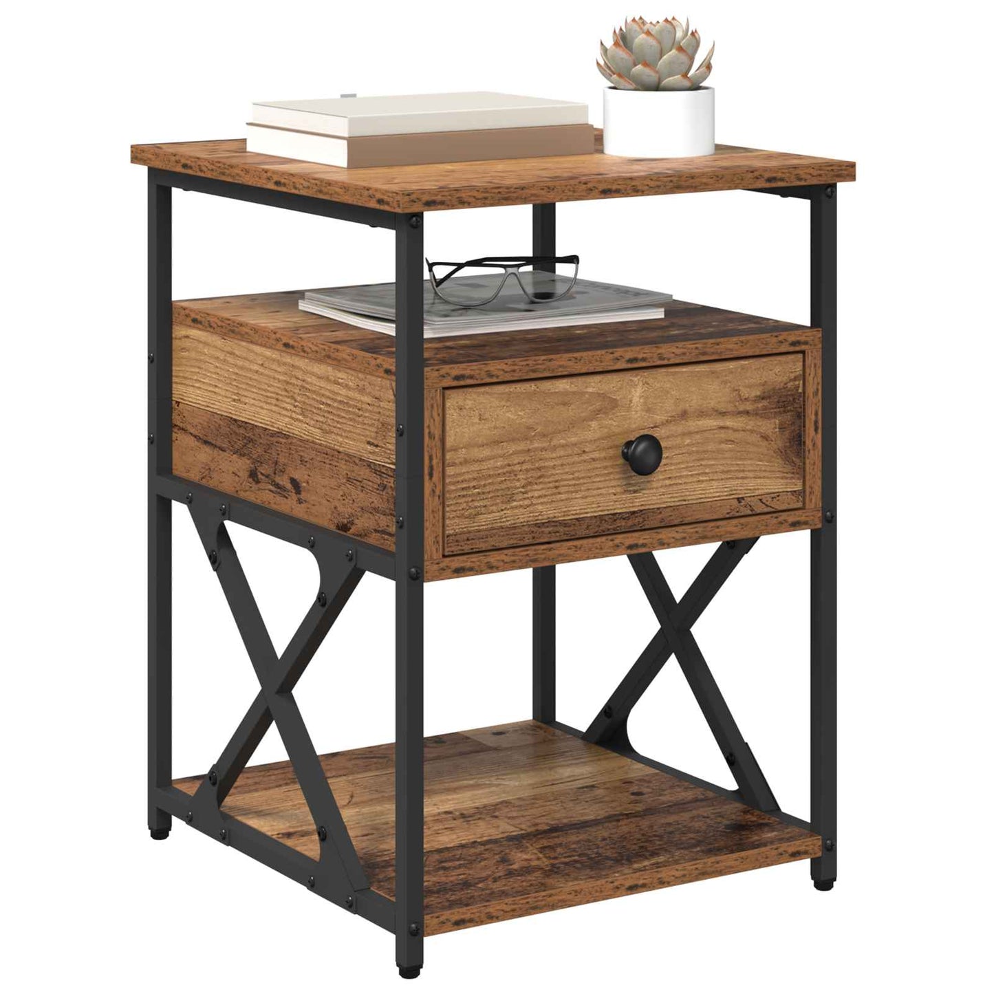 Nachttisch Altholz 40 x 42 x 55 cm Holzwerkstoff