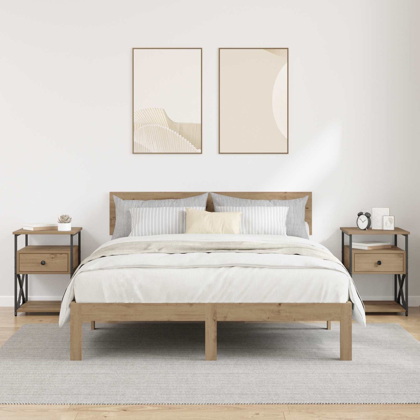 Nachttisch 2 Stk. Artisan-Eiche 40 x 42 x 55 cm Holzwerkstoff