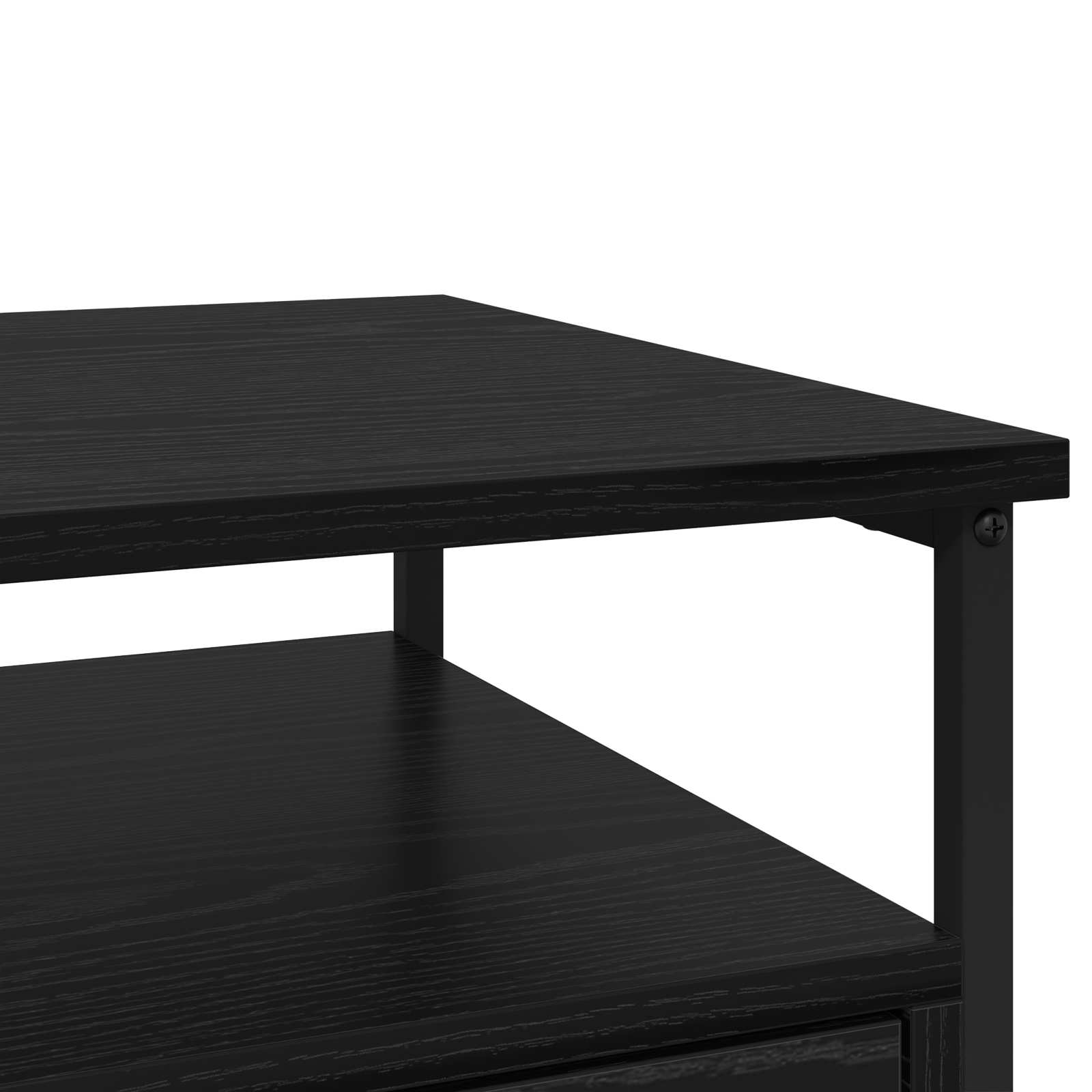 Nachttisch Schwarz Eichen-Optik 40 x 42 x 55 cm Holzwerkstoff